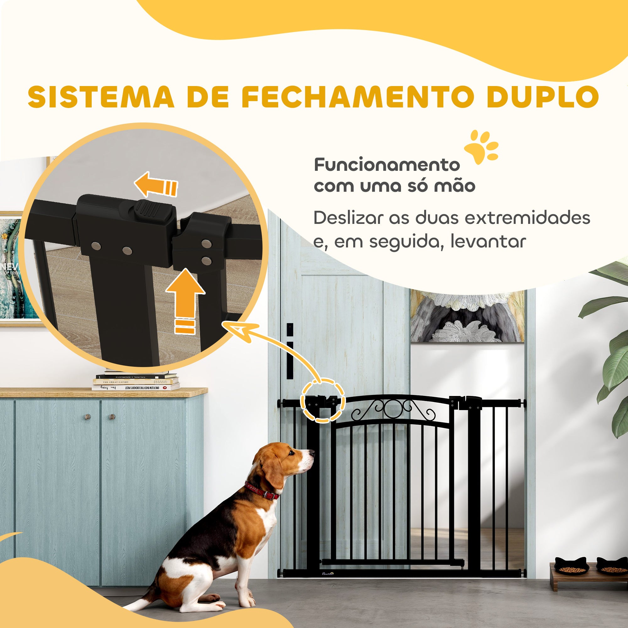 Barreira de Segurança Extensível 76-102 cm Preto