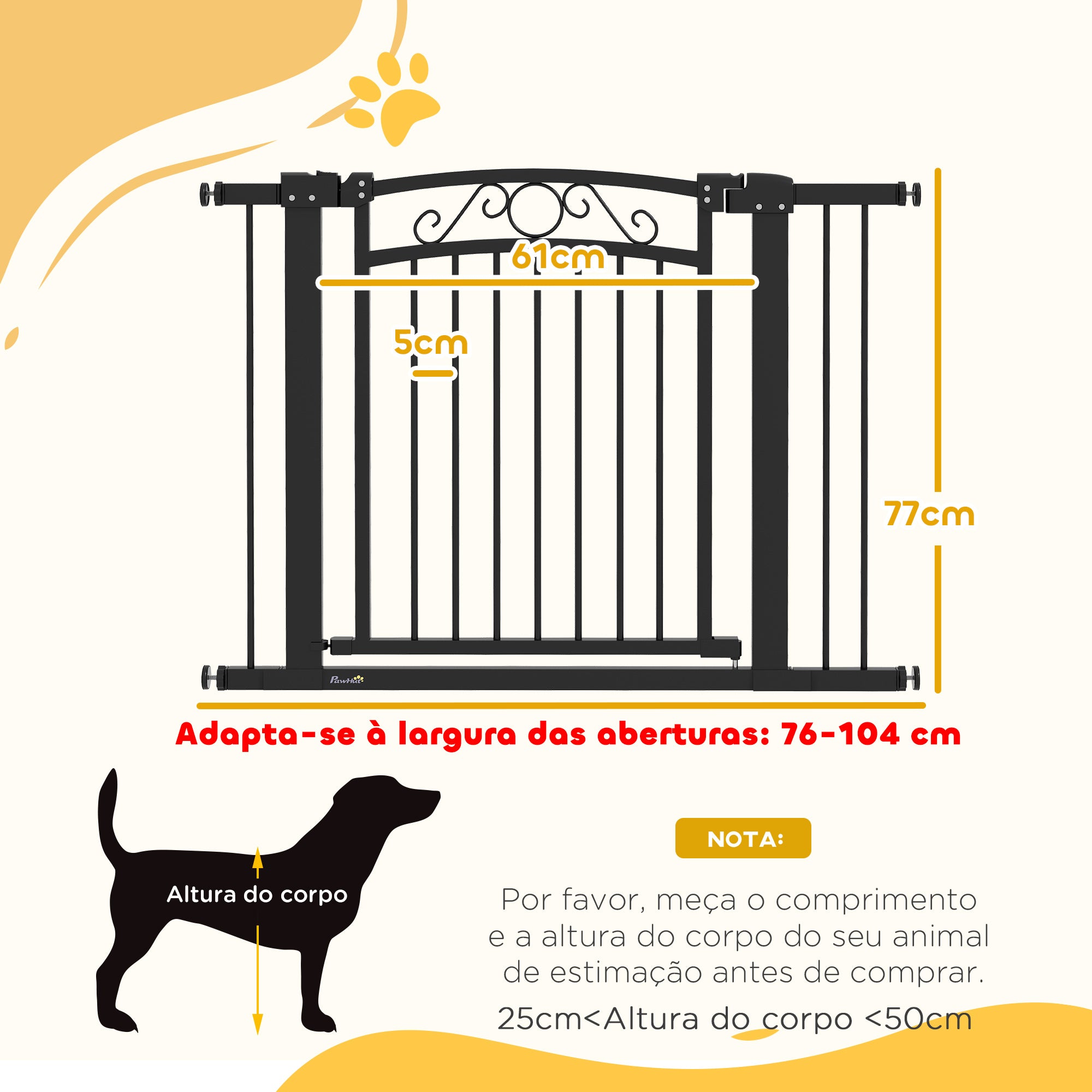 Barreira de Segurança Extensível 76-102 cm Preto