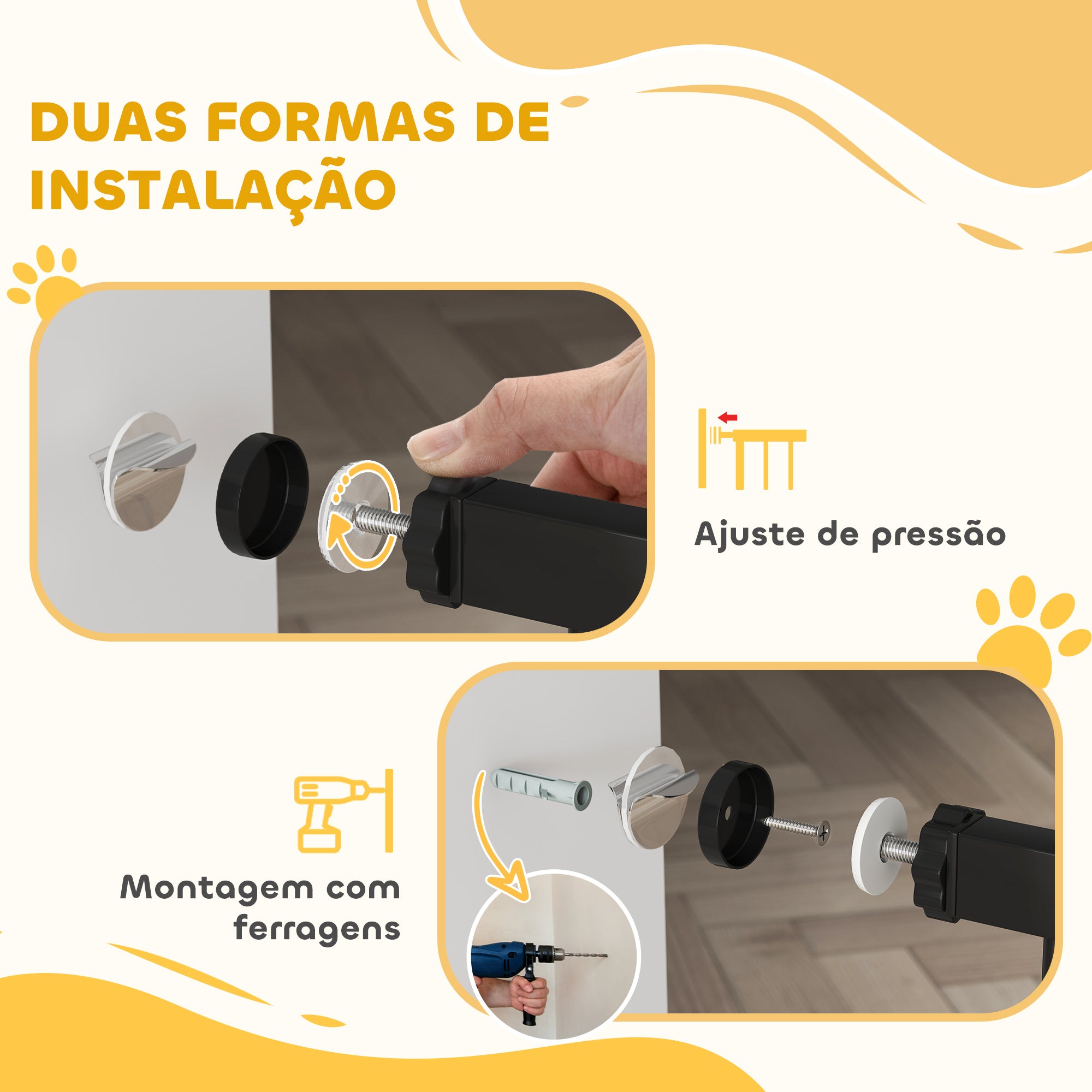 Barreira de Segurança Extensível 76-102 cm Preto