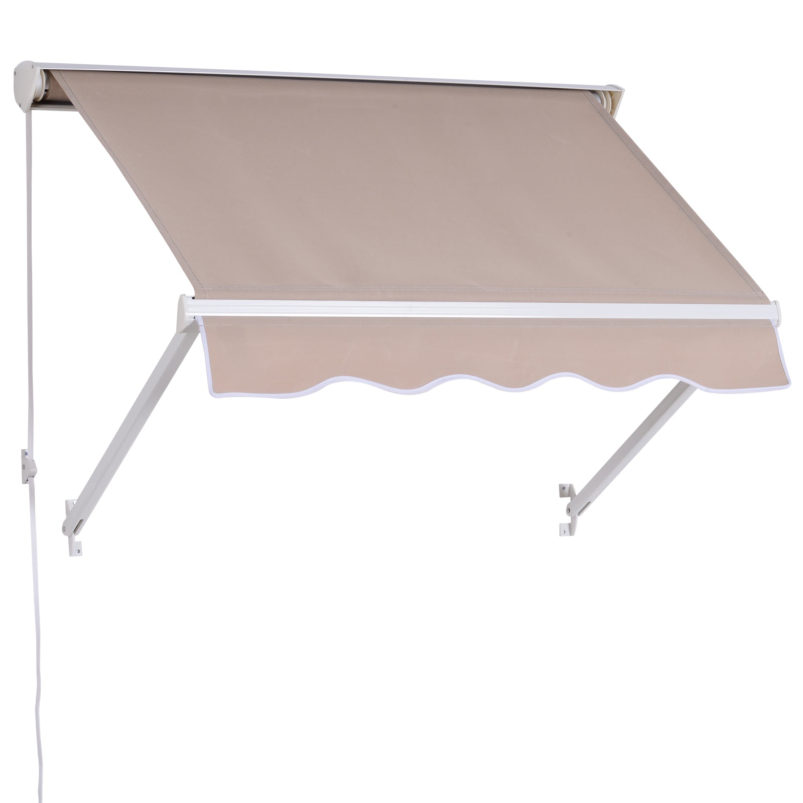 Toldo de Porta ou Janela Braços Dobráveis 120x70cm Bege