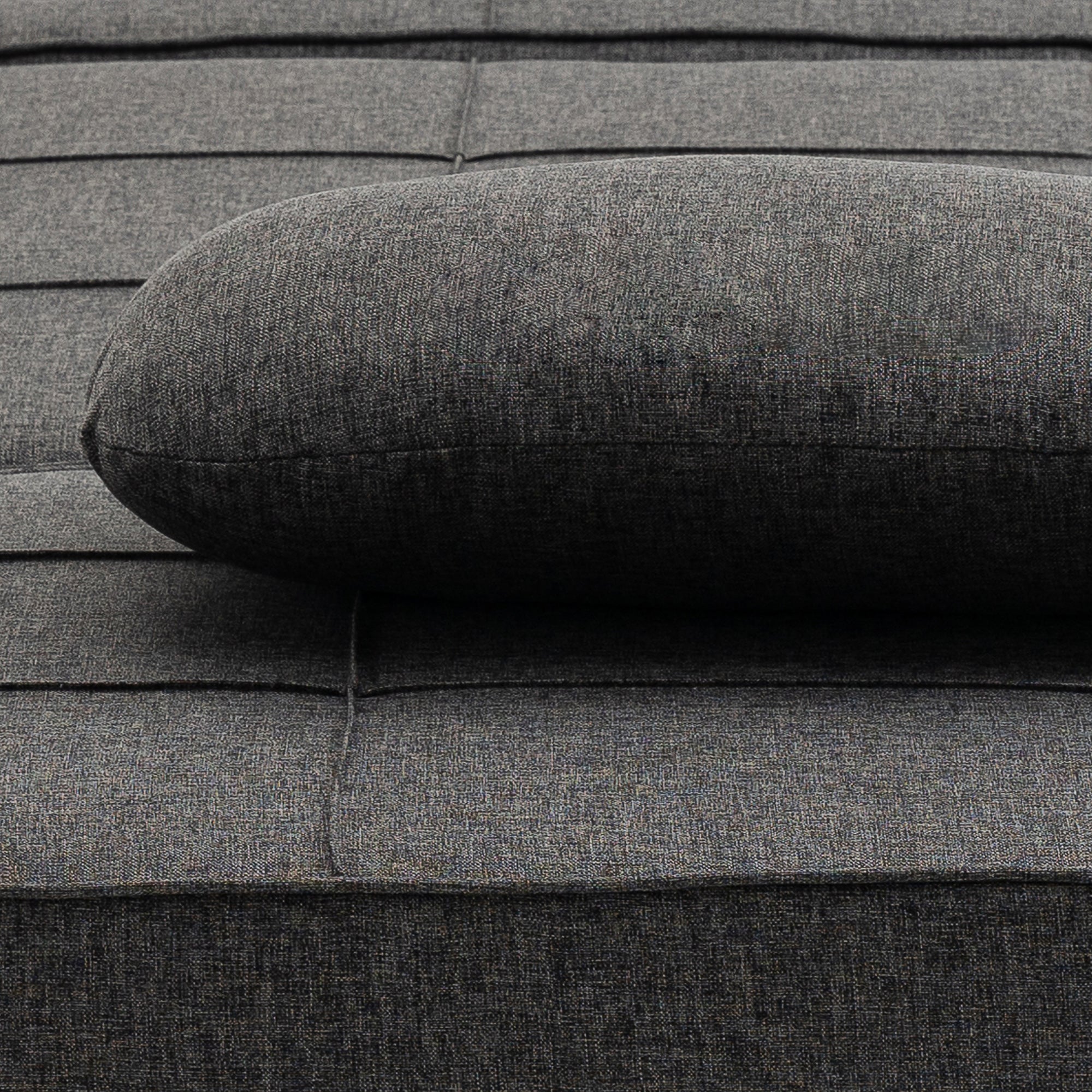 Sofá Cama Individual Estofado em Linho 95x189x43cm - Cinzento