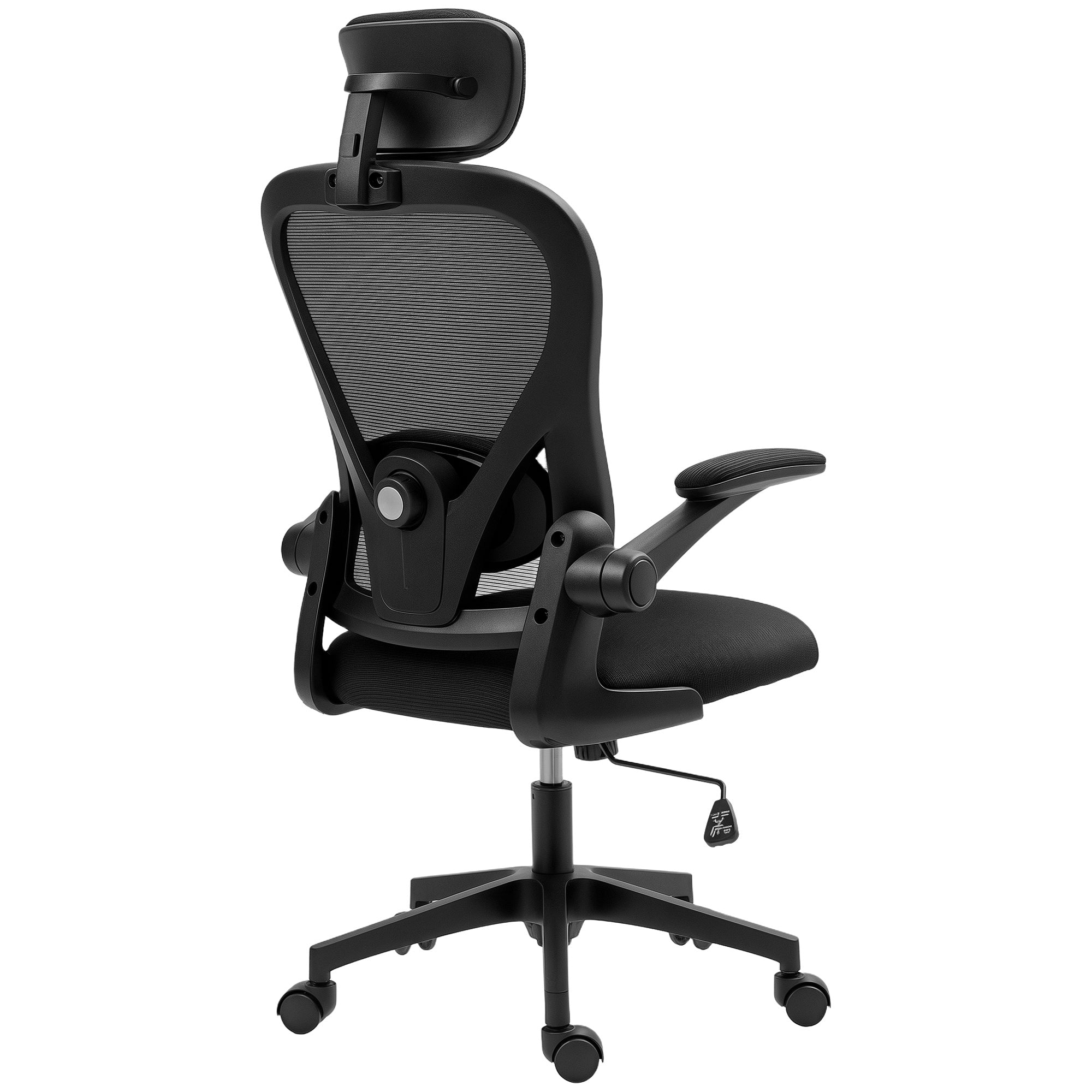 Cadeira de Escritório em Malha Transpirável Preto 58x63x115-125 cm