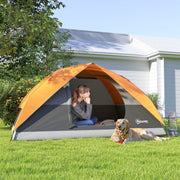 Tenda de Campismo 2-3 Pessoas 205x275x135 cm Laranja e Cinzento