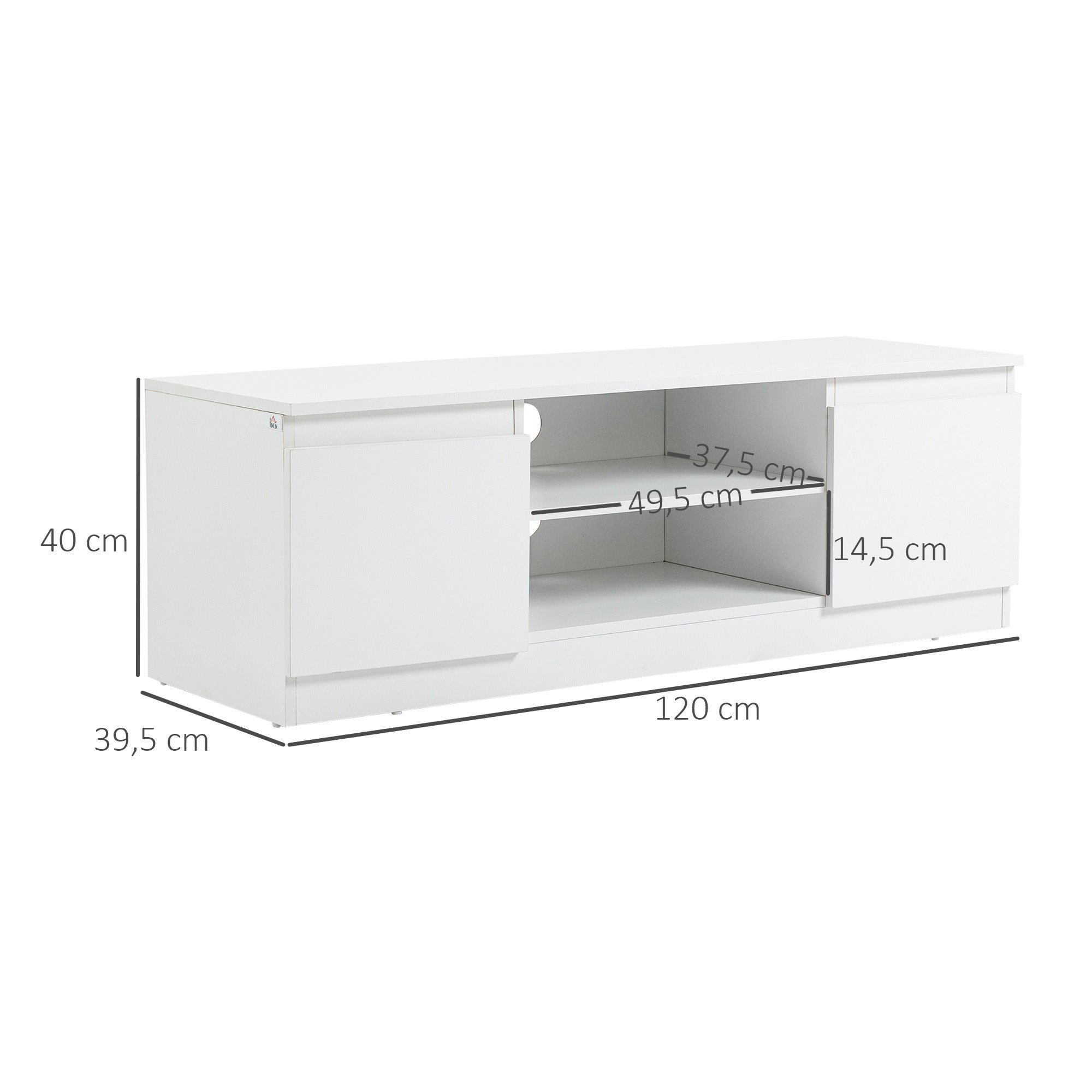 Móvel de TV Moderno Branco 120x39,5x40 cm