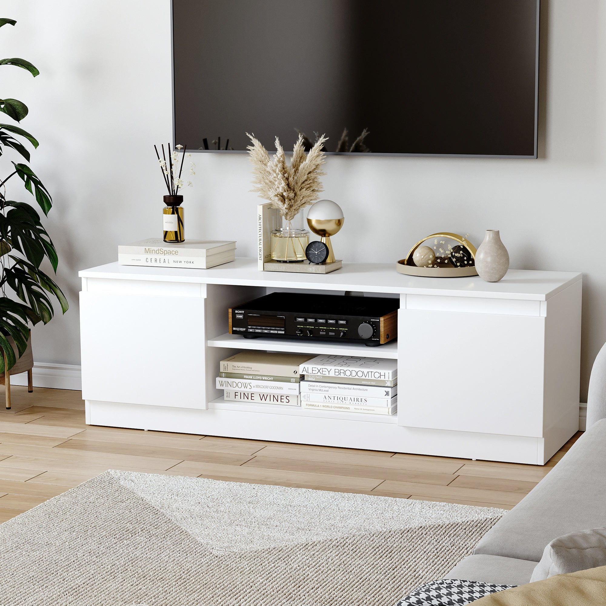 Móvel de TV Moderno Branco 120x39,5x40 cm