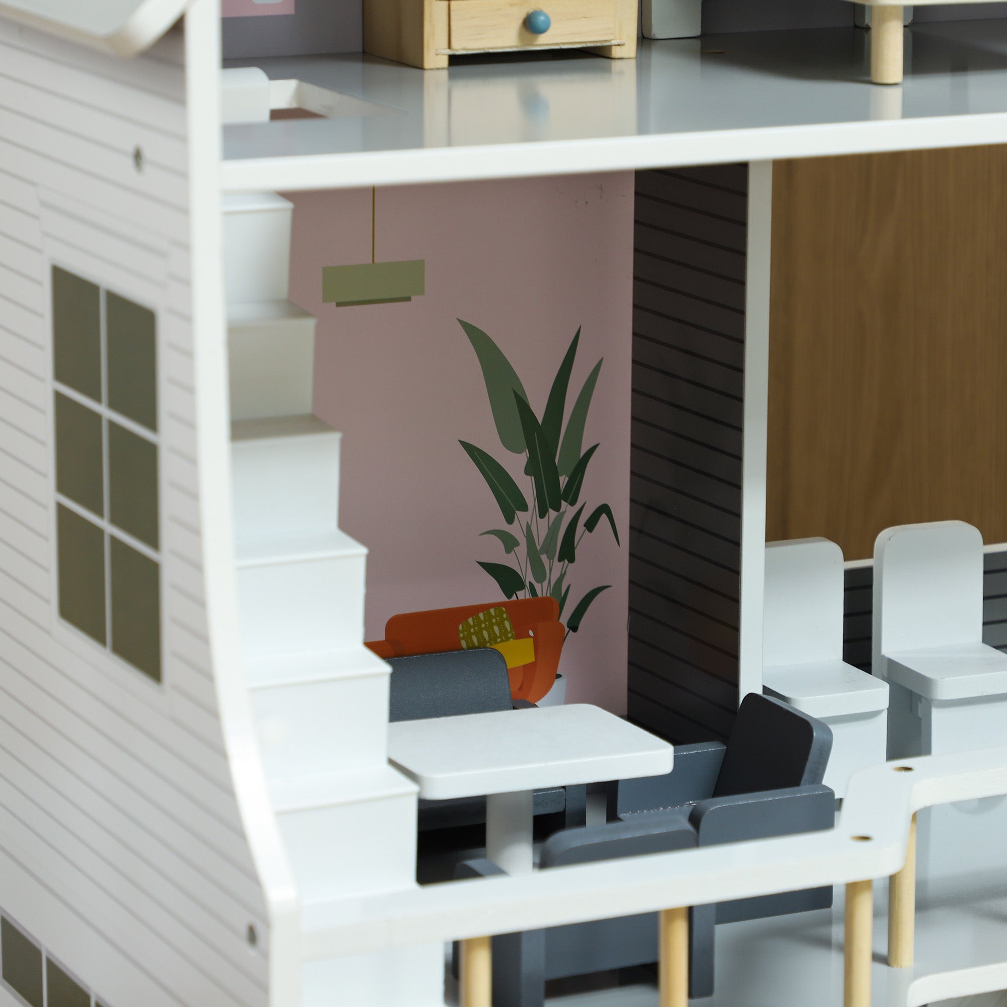 Casa de Bonecas de Madeira Multicor 53,5x29,1x85,3 cm