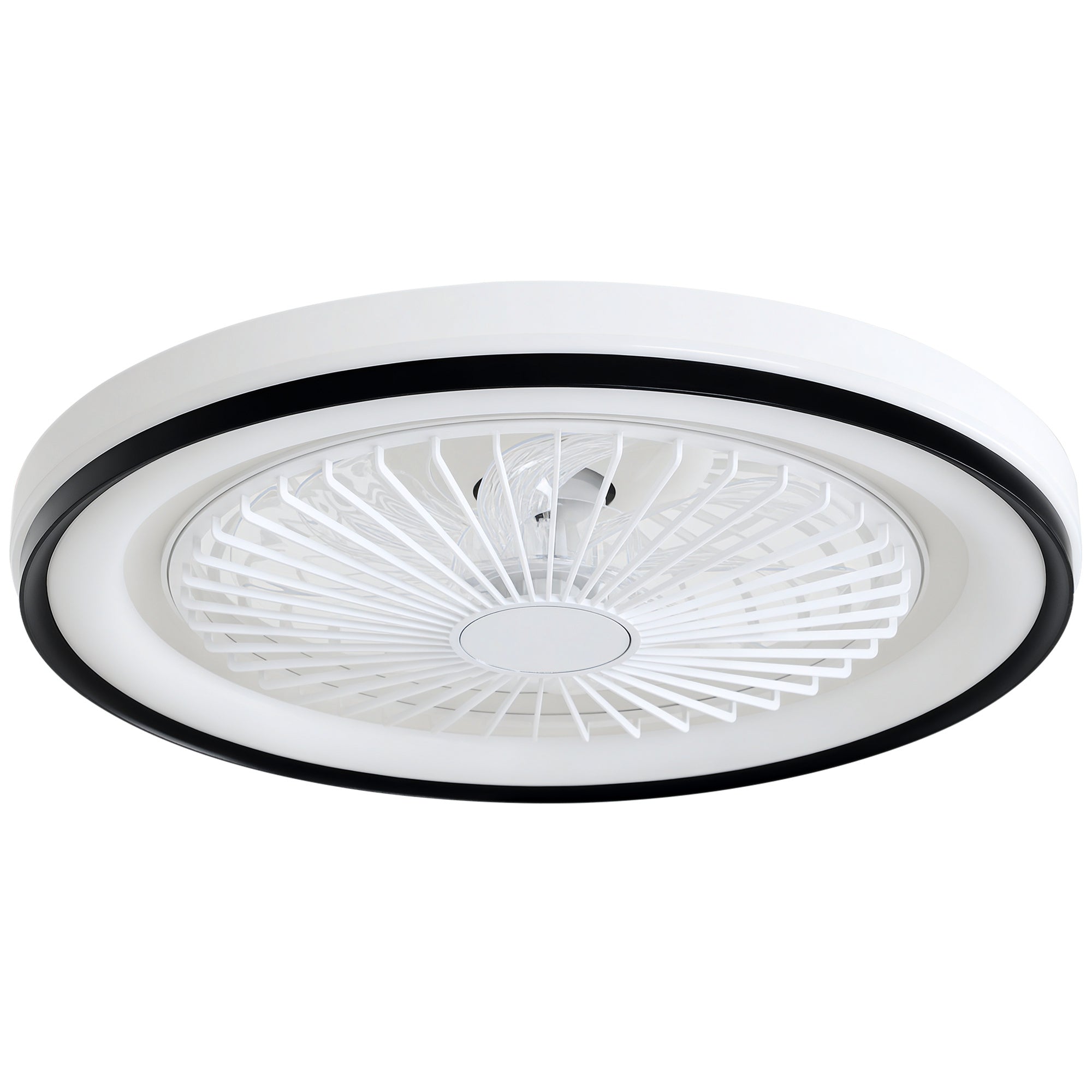 Ventoinha de Teto com Luz LED Ø48x13 cm Branco