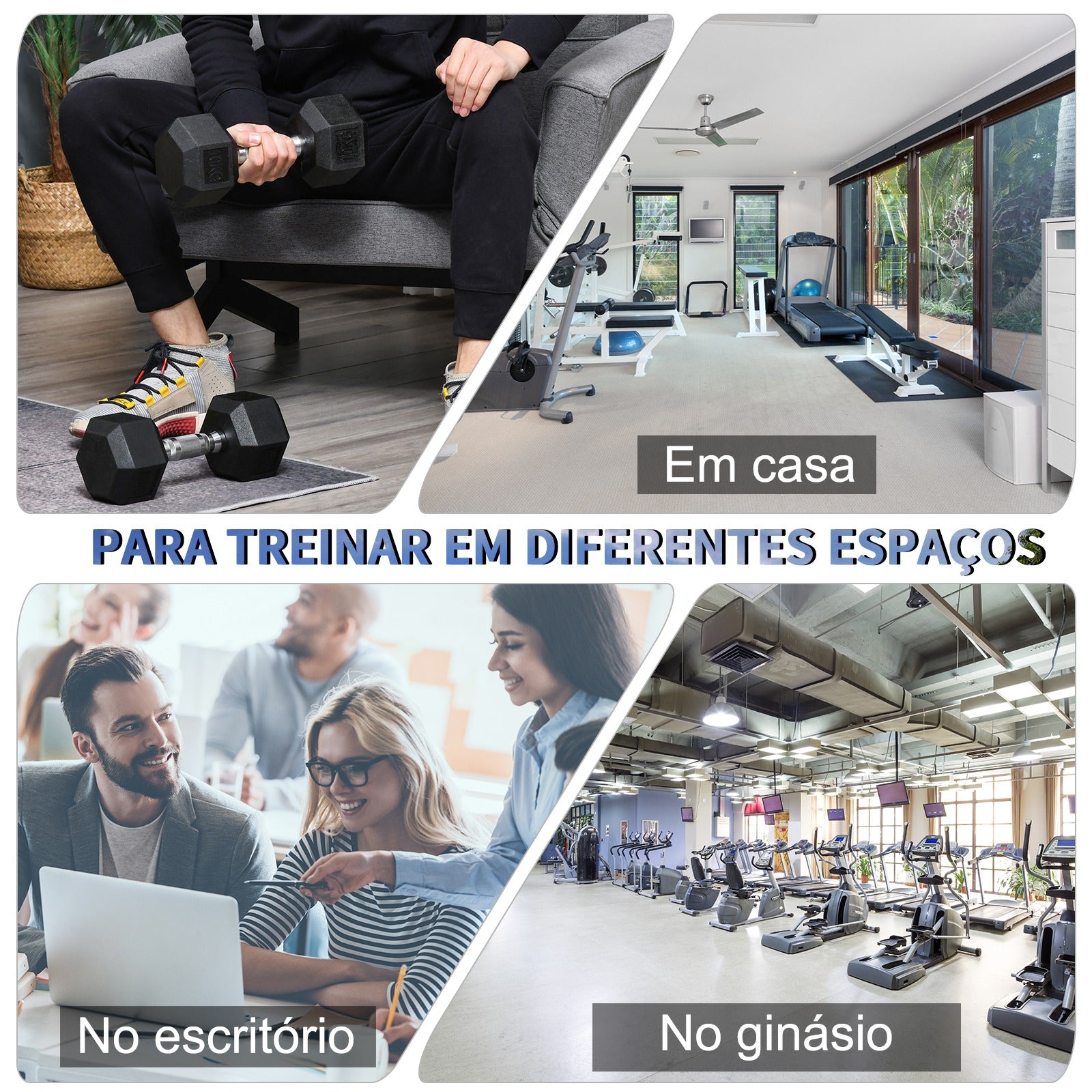 Conjunto de Halteres – 20 kg – Preto – Metal e borracha