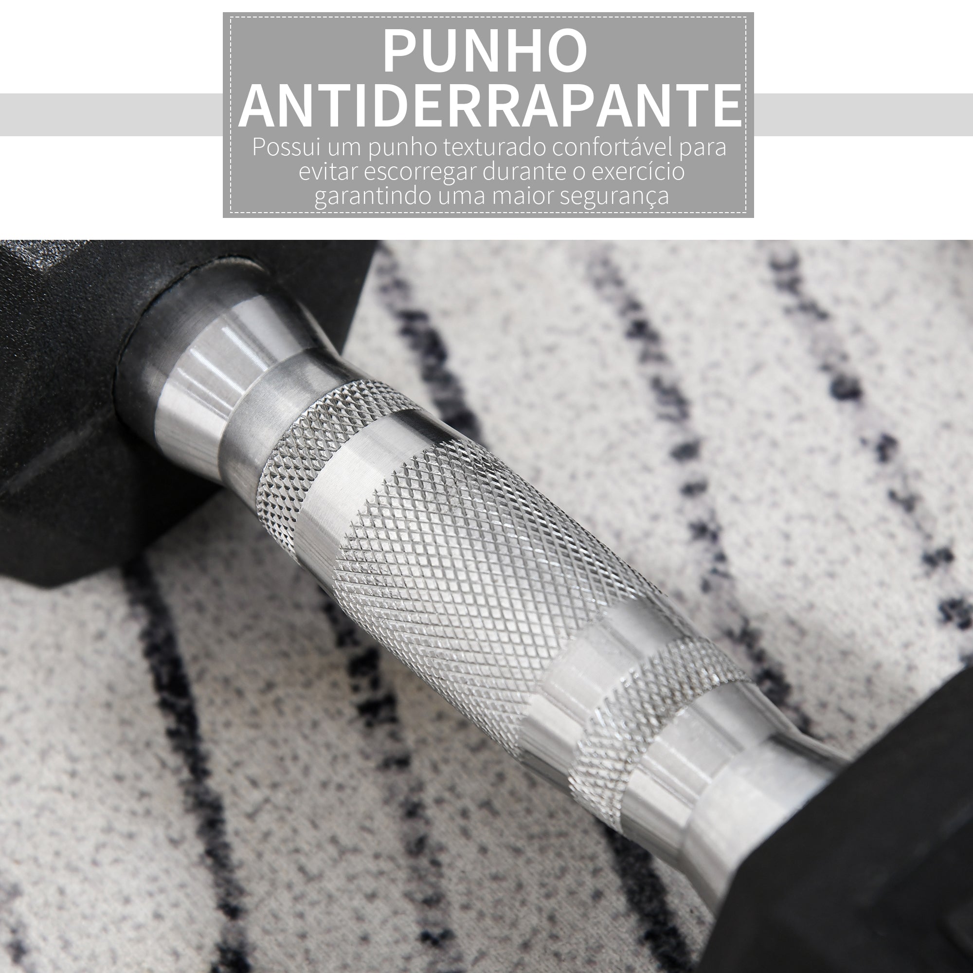 Conjunto de Halteres – 20 kg – Preto – Metal e borracha