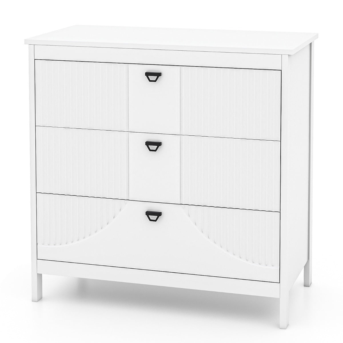Cómoda de 3 Gavetas Armário de Arrumação Mesinha de Cabeceira de 3 Níveis Cómoda para Quarto e Estudo Branco