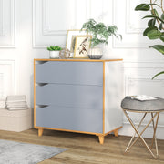 Cómoda de 3 Gavetas Mesas de Cabeceira com Pegas Integradas Dispositivo Antivuelco para Corredor Entrada Quarto 75 x 42 x 75 cm Cinzento