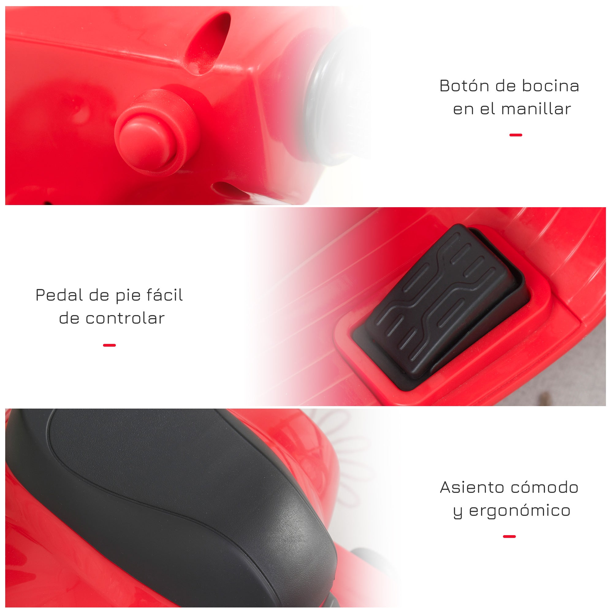 Mota Elétrica Infantil Licenciada - 66,5x38x52 cm - Vermelho