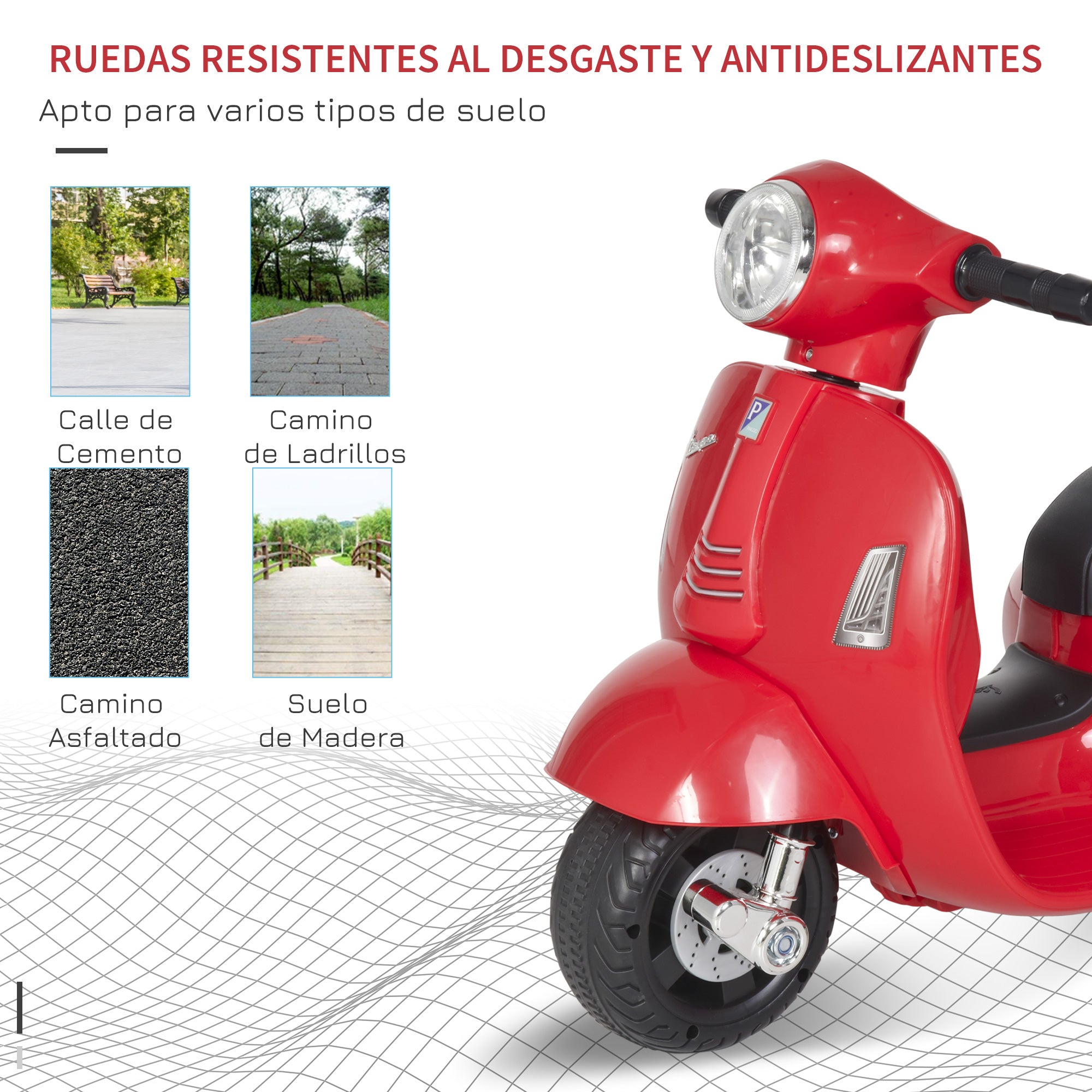 Mota Elétrica Infantil Licenciada - 66,5x38x52 cm - Vermelho
