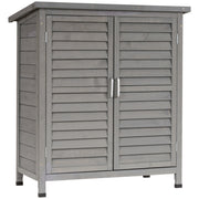 Armário de Jardim com 2 Prateleiras Cinza 87x46.5x96.5 cm