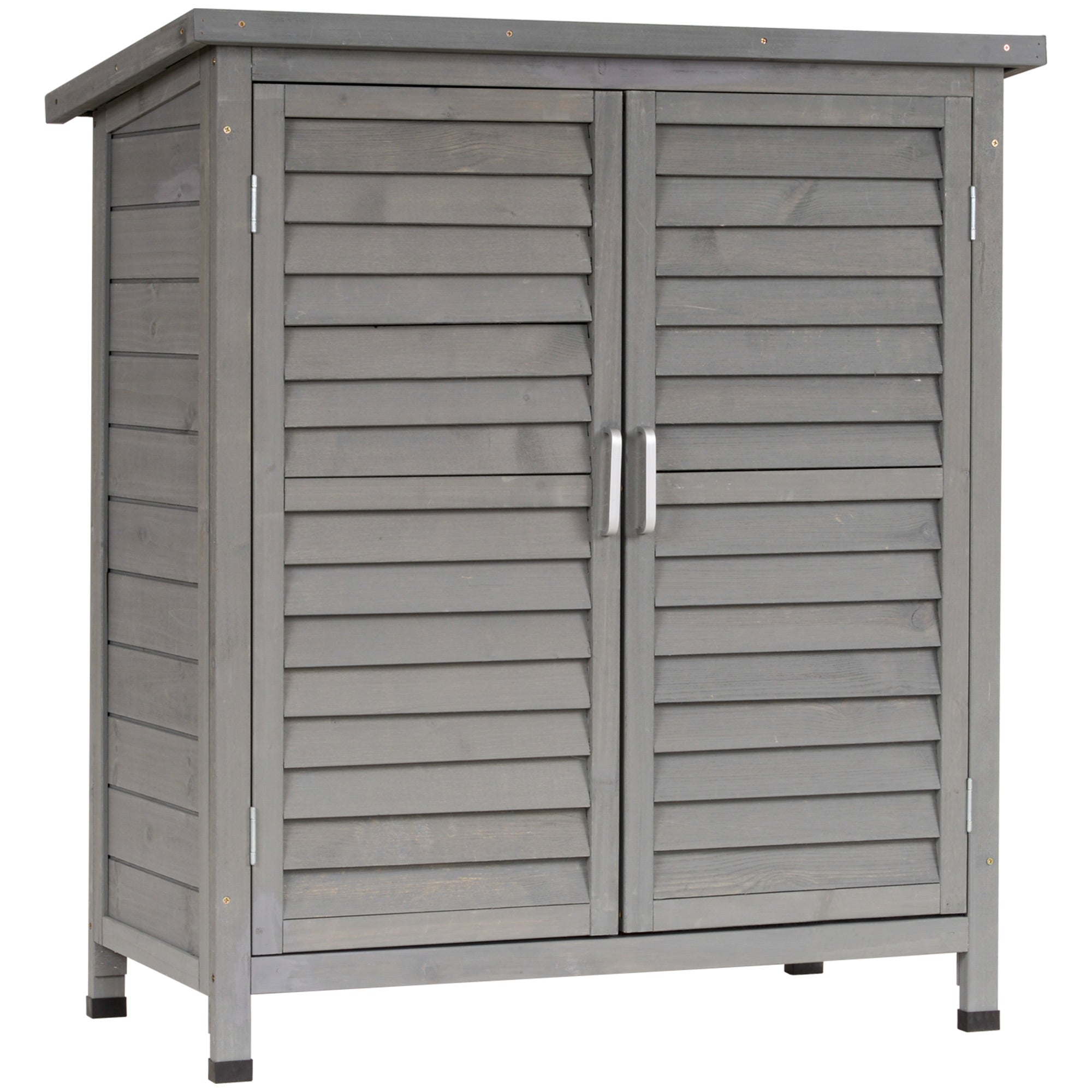 Armário de Jardim com 2 Prateleiras Cinza 87x46.5x96.5 cm