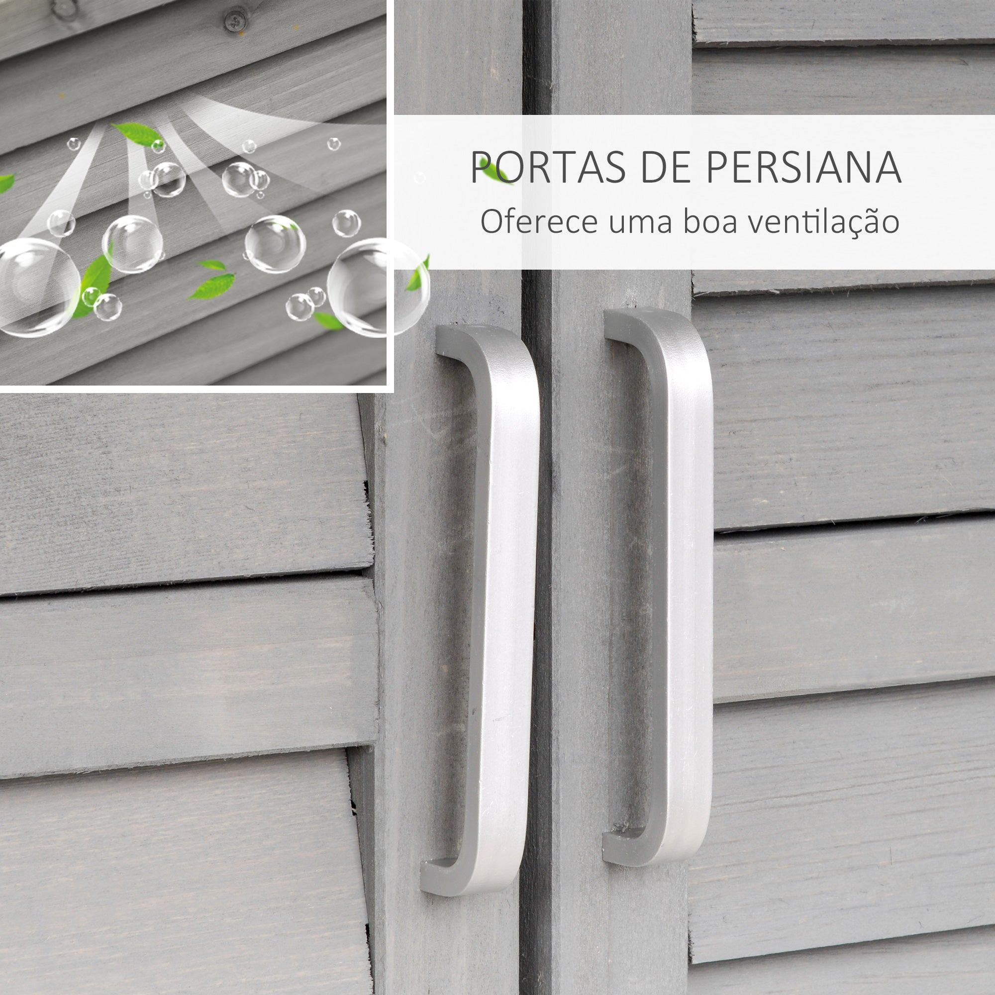 Armário de Jardim com 2 Prateleiras Cinza 87x46.5x96.5 cm