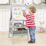 Caballete de Arte Dupla Face – 54 x 46 x 101,5 cm – Cinzento – MDF