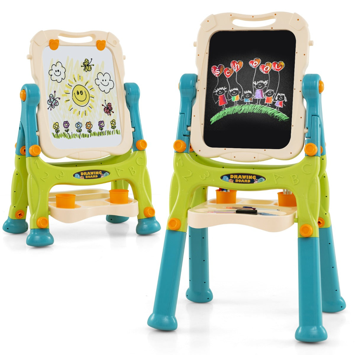 Cabalete de Arte Ajustável para Crianças – 81 cm e 107 cm – Verde – Outros