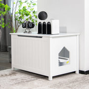 Cama de Gato e Mesa de Cabeceira 2 em 1 com Abertura Superior 80,5 x 51 x 51 cm Branco