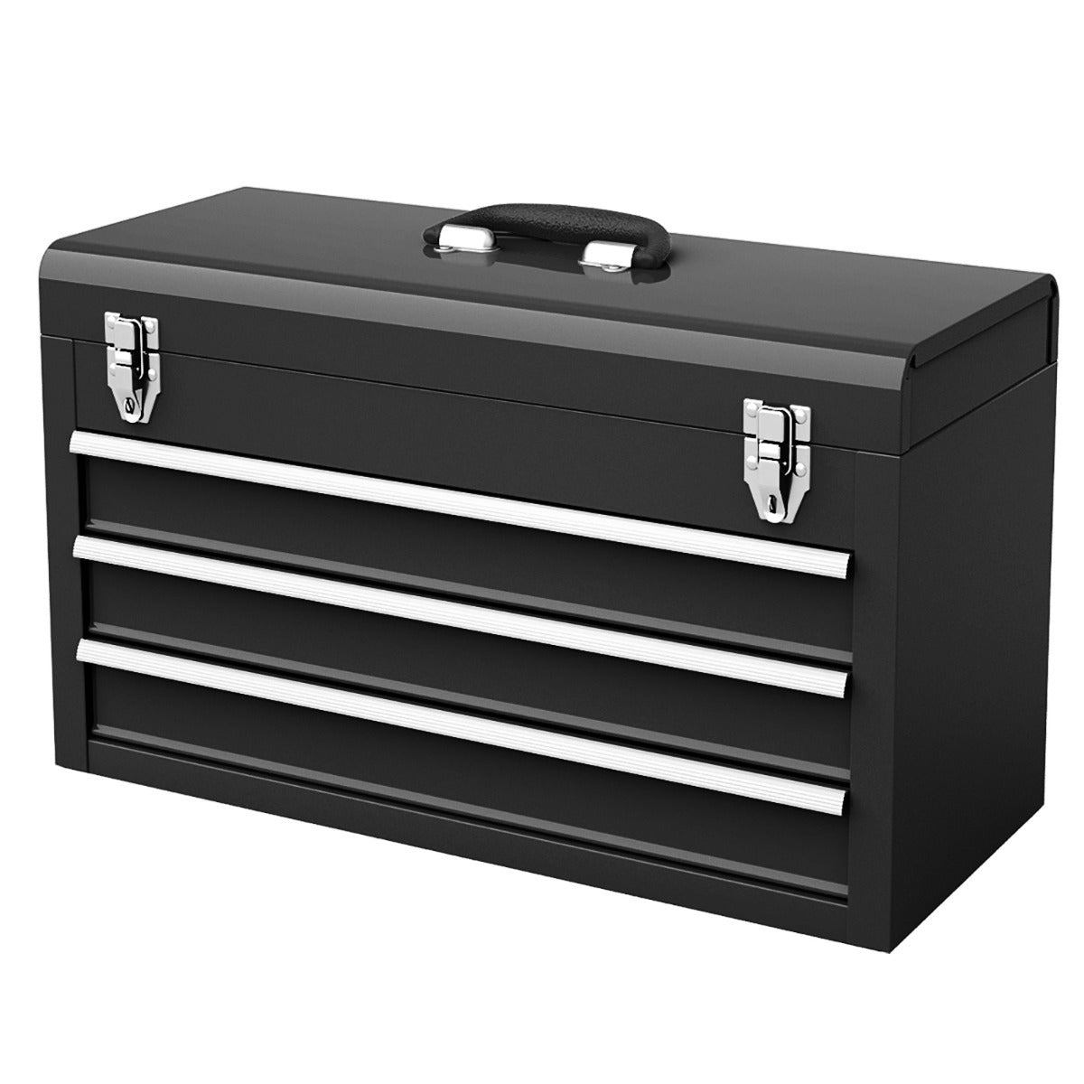 Caixa de Ferramentas de Metal – 52 x 21 x 30 cm – Preto