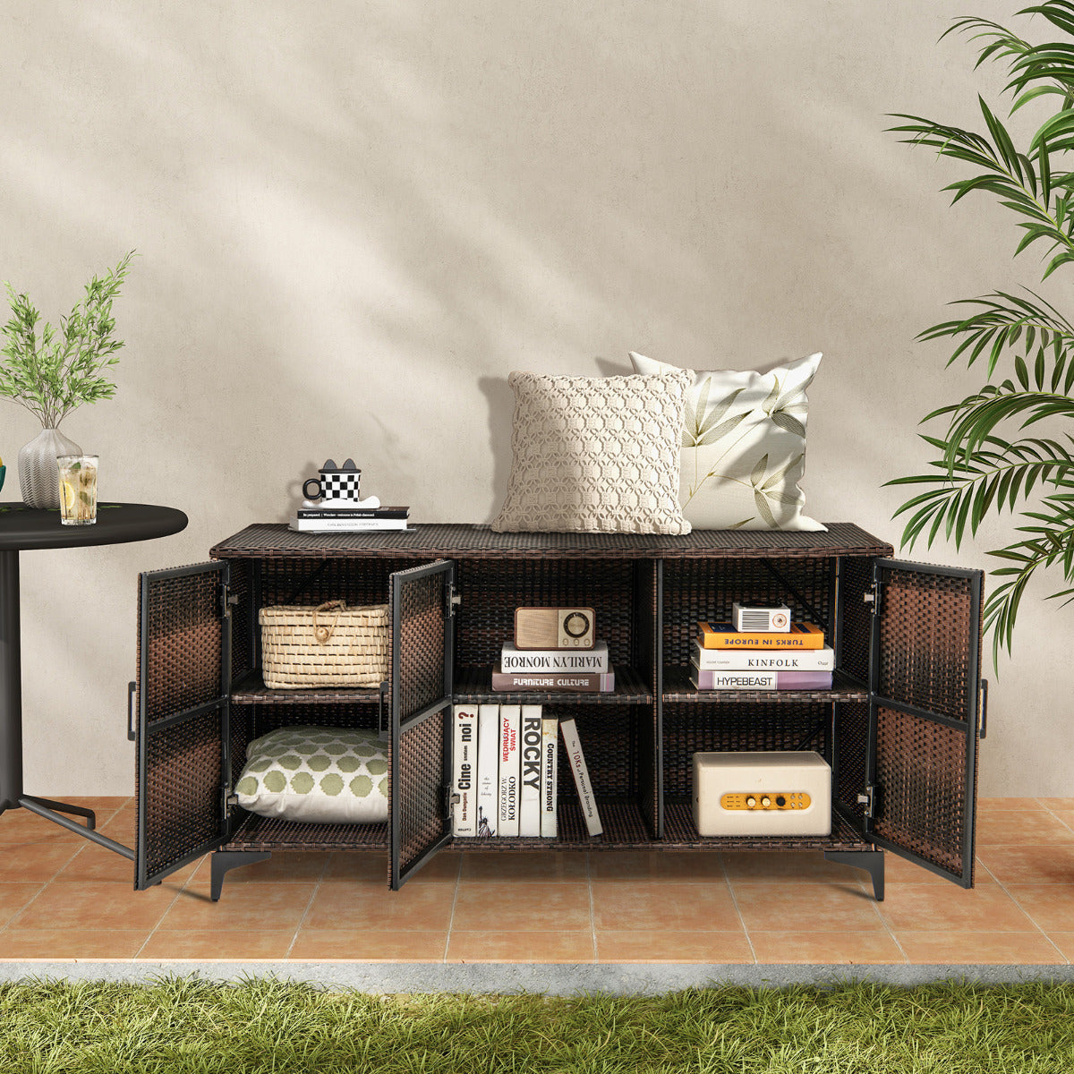 Cesto de Armazenamento – 318 L – Castanho – Ratan PE