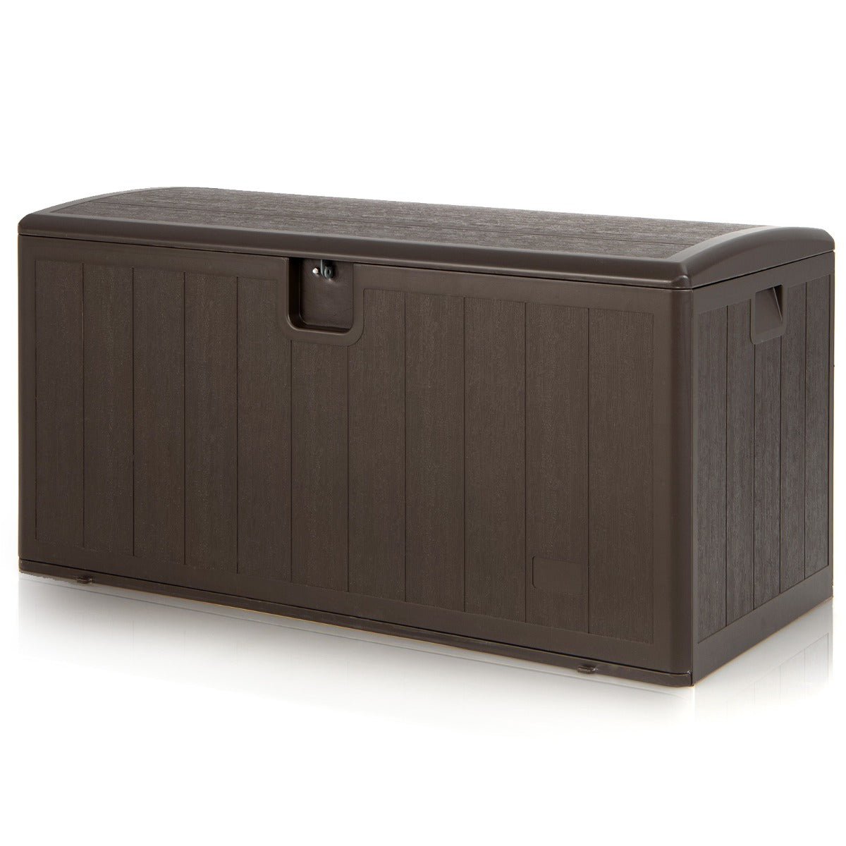 Arcón de Jardim Exterior 400L Baúl de Armazenamento Resistente ao Sol Grande para Ferramentas Almofadas 127,5 x 64 x 64 cm Castanho