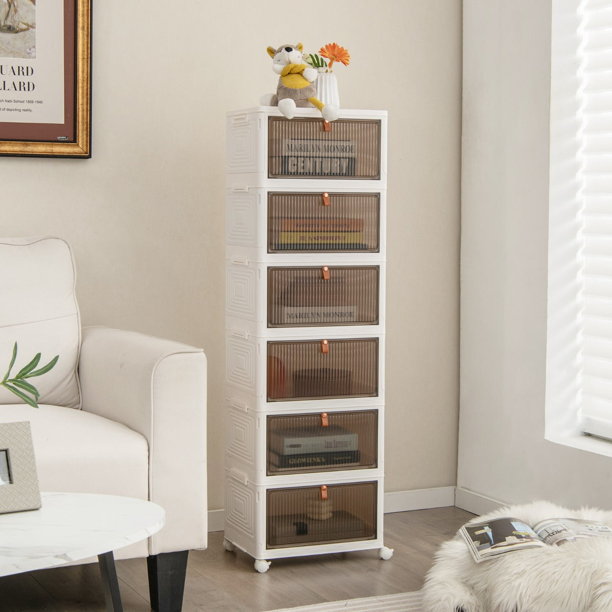 Sapateira Vertical Dobrável – 40 x 27,5 x 123 cm – Branco – PP