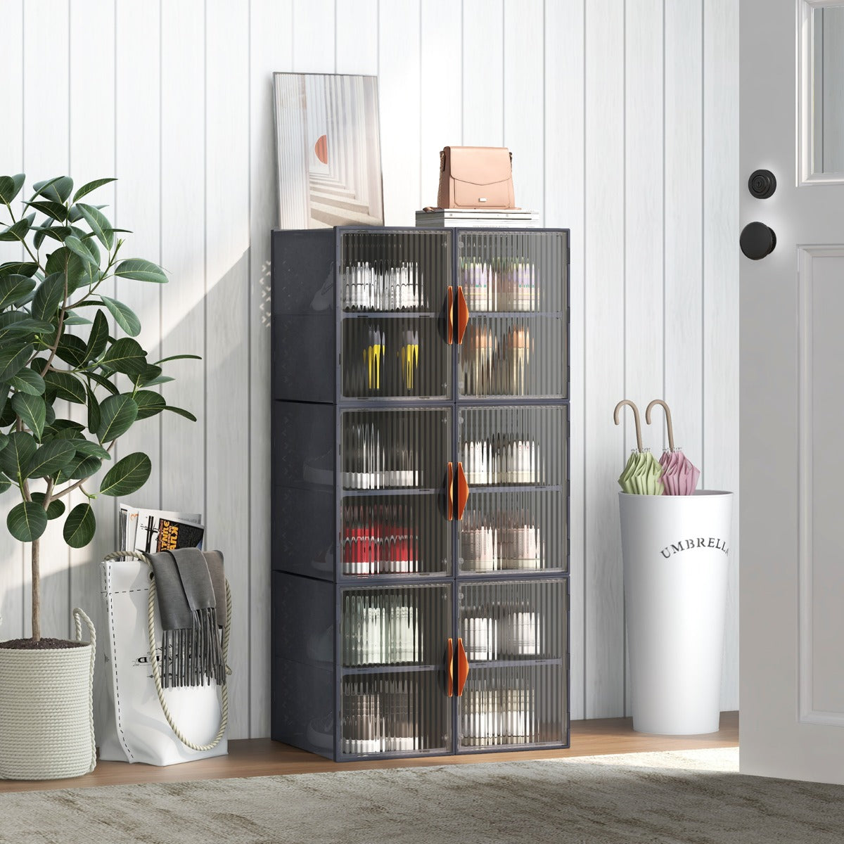 Conjunto de Caixas de Armazenamento – 12 Cubos – Cinza – Plástico