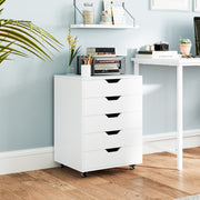 Organizador de 5 Gavetas com Rodas para Casa ou Escritório Branco 49 x 40 x 65 cm
