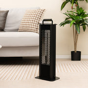 Aquecedor Elétrico Portátil de Alumínio Impermeável 1200W com Aquecimento de Dupla Face 24 x 16 x 63 cm Preto