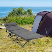 Cama de Camping Plegável – 185 x 65 x 41-53 cm – Cinzenta
