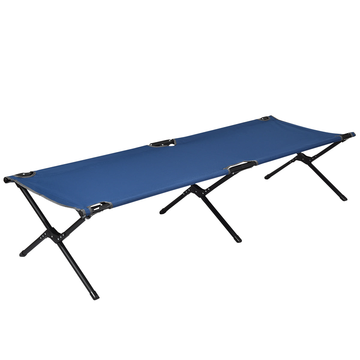 Cama Dobrável de Campismo – 190 x 67 x 42 cm – Azul – Metal