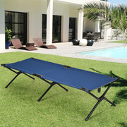 Cama Dobrável de Campismo – 190 x 67 x 42 cm – Azul – Metal
