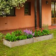 Cama de Jardim Elevada de Madeira para Plantas - 240 x 60 x 25 cm