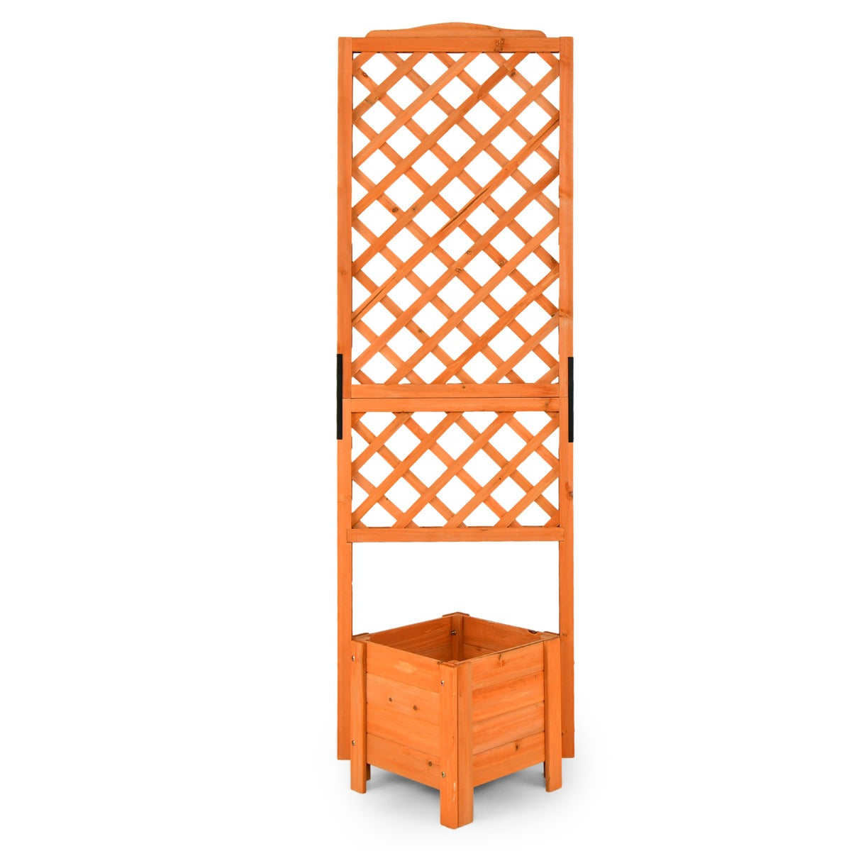 Cama de Jardim Elevada com Caixa de Plantação e Orifício de Drenagem - 180 cm, Laranja