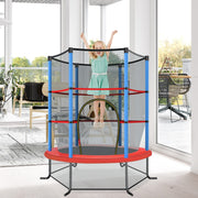 Cama Elástica para Crianças 191 cm com Rede de Segurança e Almofada para Molas Recreativa Estrutura em Aço-Azul