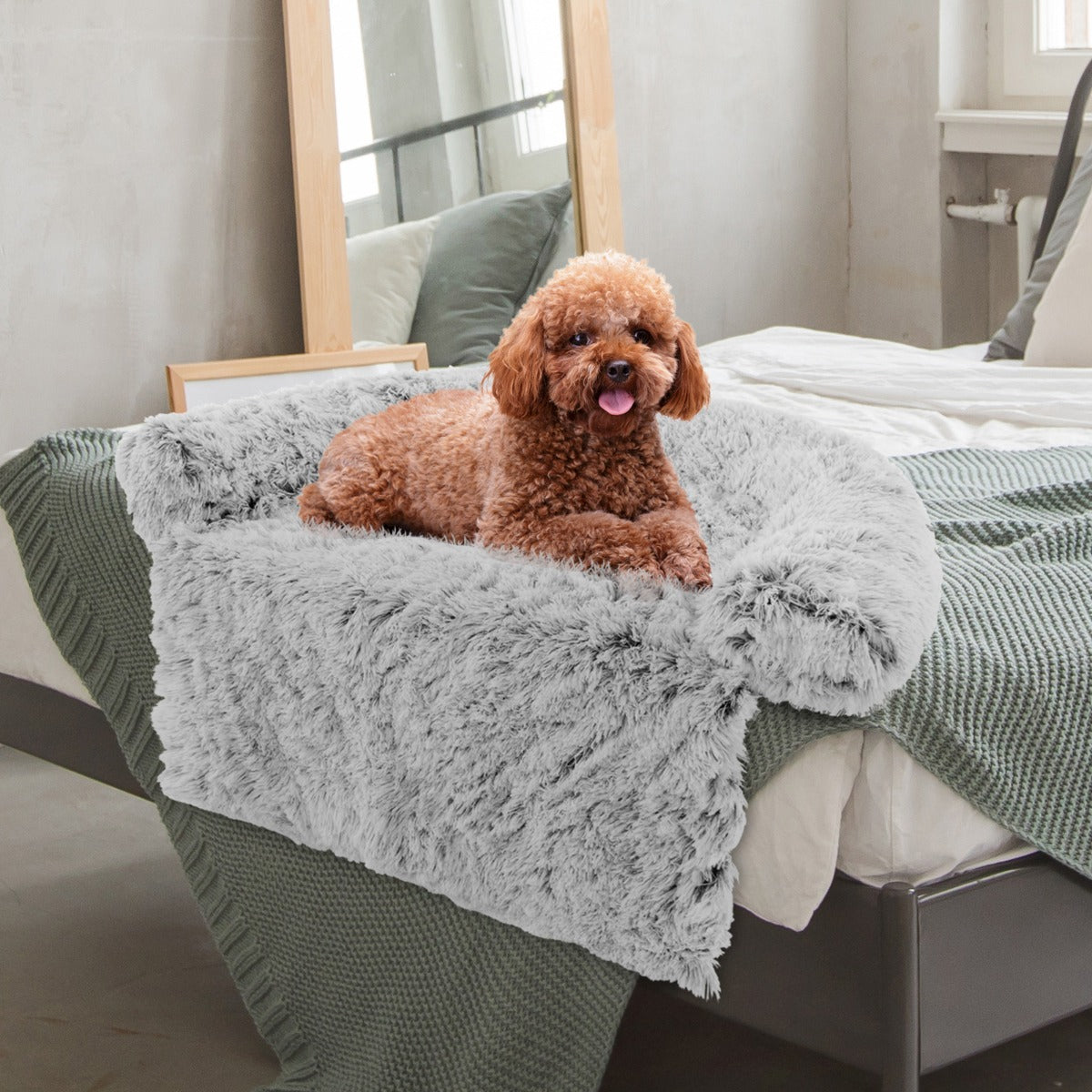 Cama de Peluche Confortável Para Cães - Branco - Tamanho S