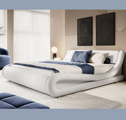Cama de casal de design Piccione em branco (180x200cm)