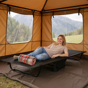 Cama de Campismo Dobrável com Bolsa de Transporte e Bolso Lateral para Campismo ao Ar Livre até 150 kg 193 x 70 x 18 cm Preto