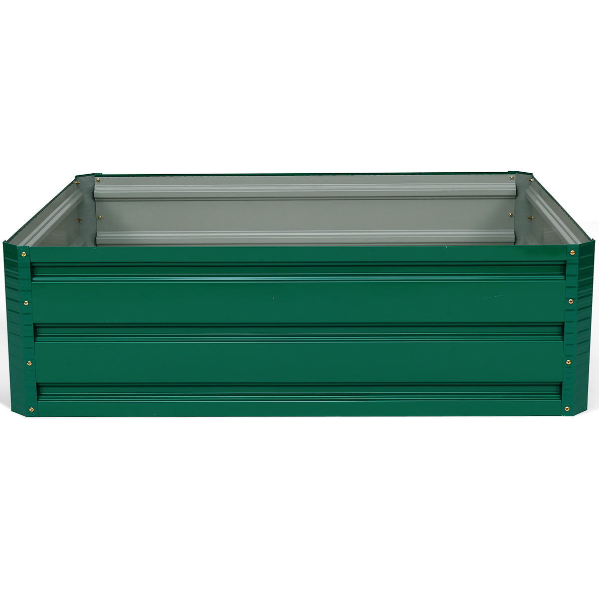 Cama de Jardim Elevada com Design sem Fundo Placas de Aço Bordes Lisos para Vegetais Frutas Flores 100 x 80 x 30 cm Verde Escuro