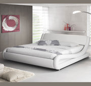 Cama de casal design Piccione em branco (160x200cm)