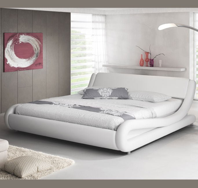Cama de casal design Piccione em branco (160x200cm)