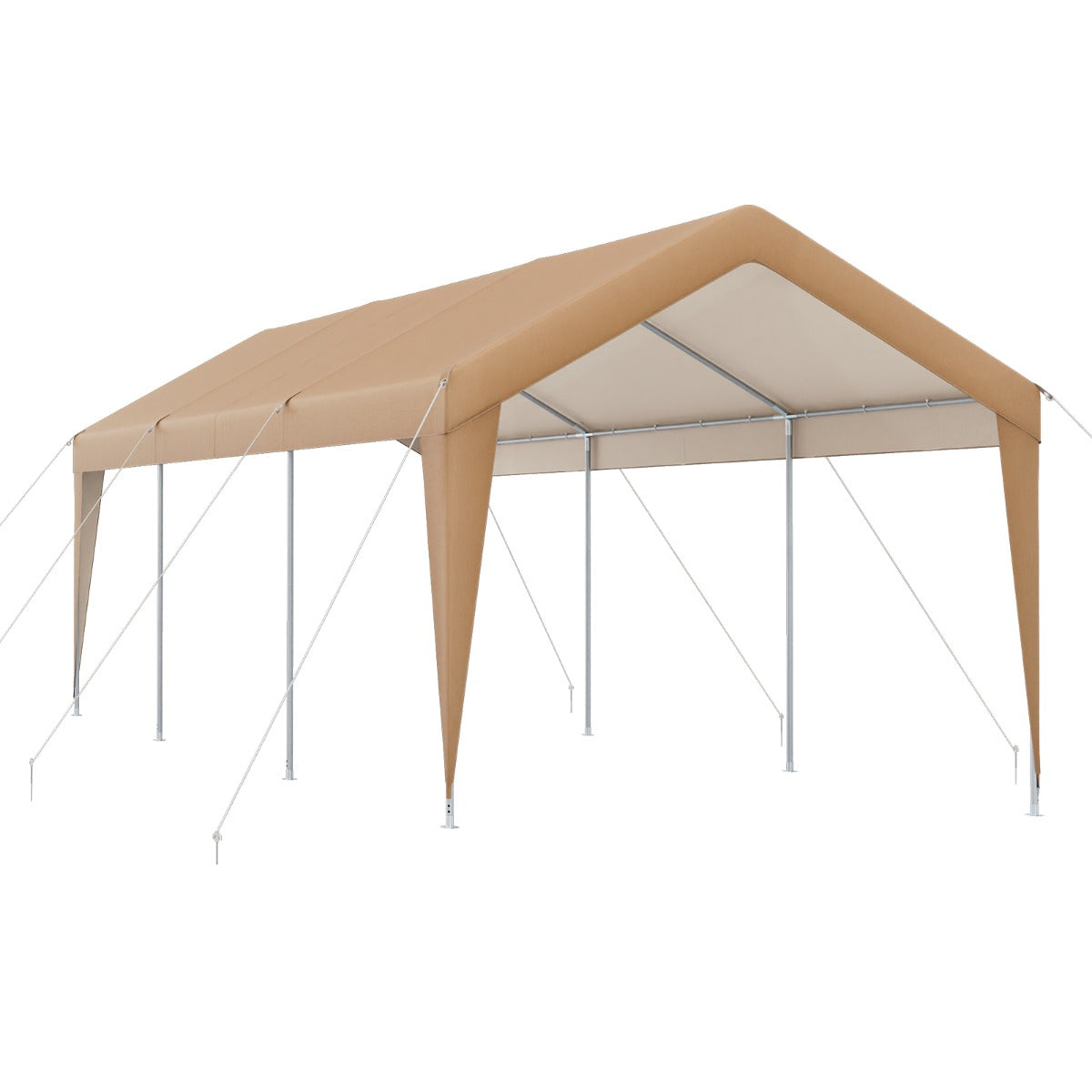 Carpa de Garagem Portátil Resistente com Estrutura de Metal para Exteriores 301 x 600 x 285 cm Amarelo