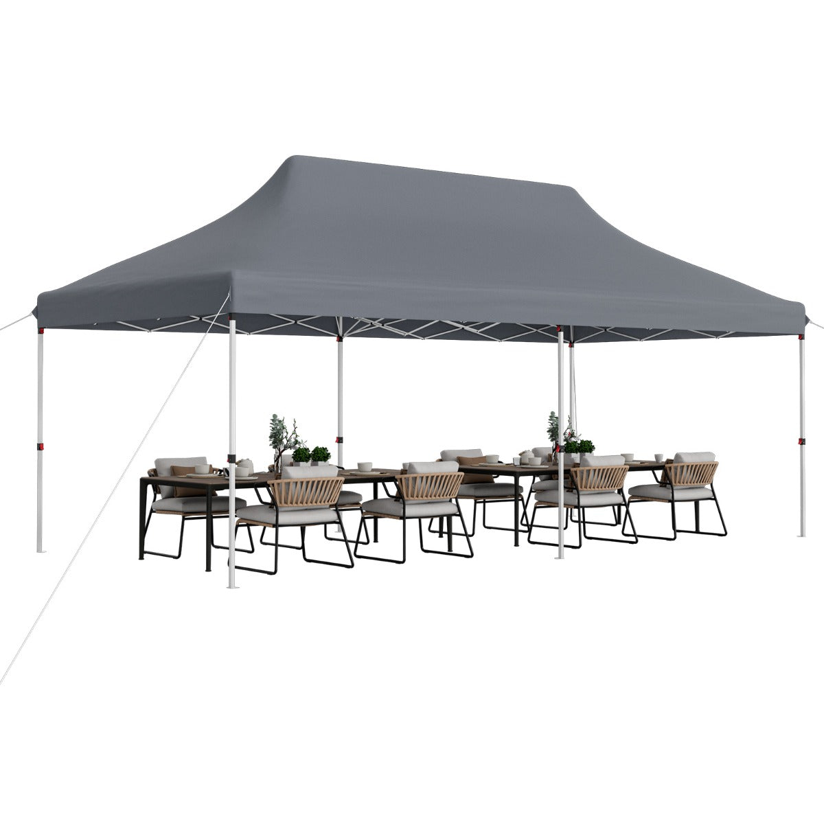 Carpa Dobrável para Festas – 300 x 600 cm – Cinzenta – Tecido Oxford