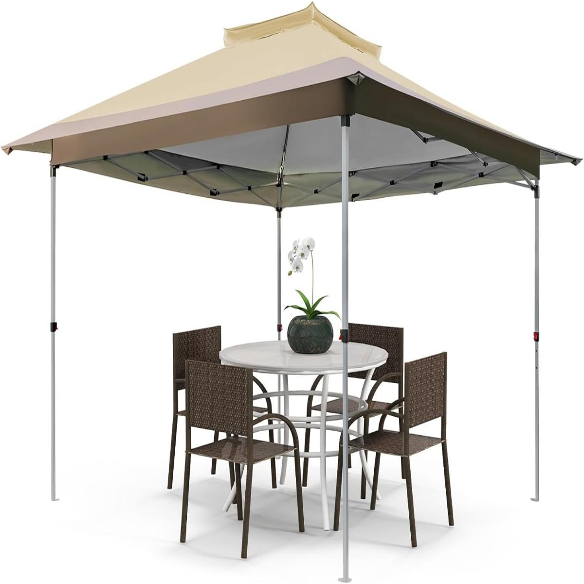 Pérgola de Jardim Dobrável – 3,6 x 3,6 m – Caqui – Tecido Oxford