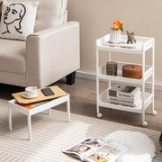 Carrinho Auxiliar – 40 x 26 x 84 cm – Branco – PP e MDF