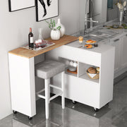 Ilha de Cozinha com Mesa de Bar Extensível 120 x 40 x 100 cm Branco