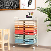 Carrinho com 20 Gavetas Organizador Multiusos Leve para Escola Escritório Sala de Estar 64 x 39 x 88 cm - Multicor 2
