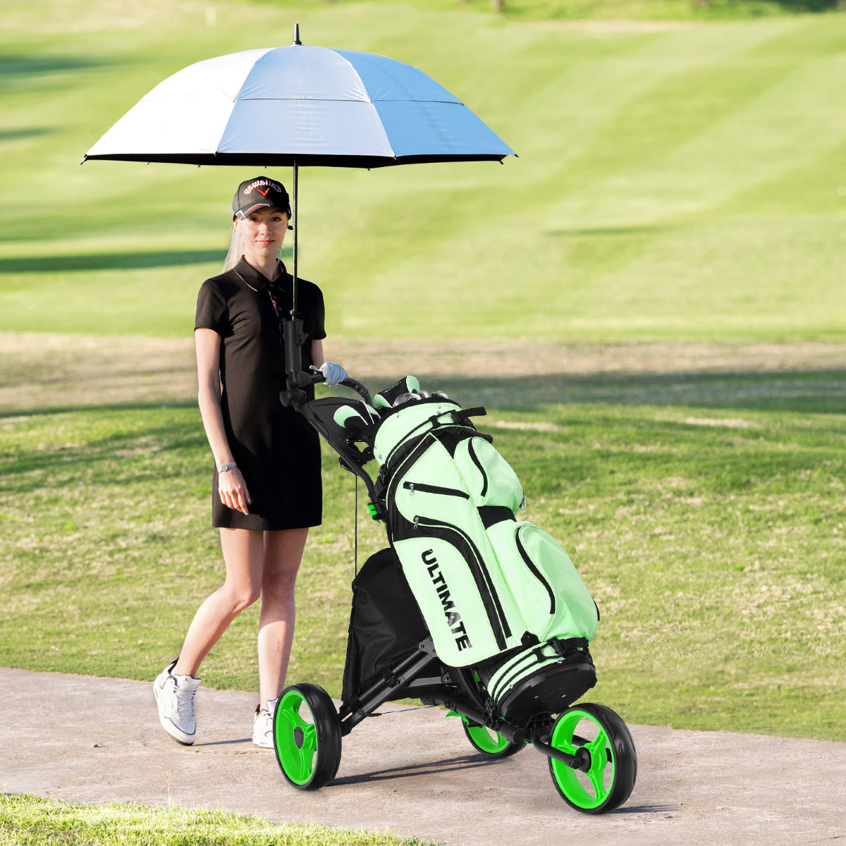 Carrinho de Golfe – 3 Rodas – Verde – Alumínio