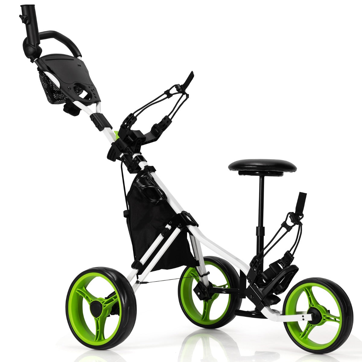 Carrinho de Golfe Dobrável – Verde – Aço